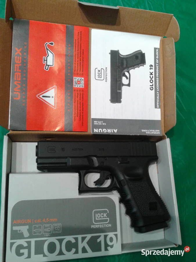 Wiatrówka Pistolet GLOCK 19 45mm BB CO2 Sport i Wypoczynek