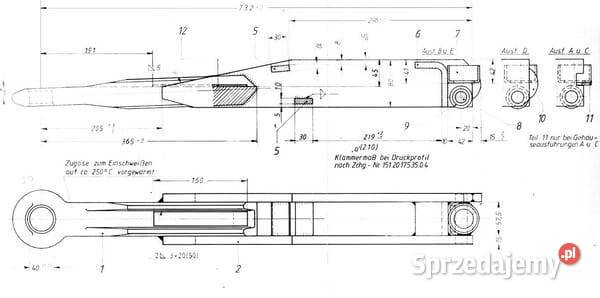 Ucho zaczepu B D E BPW 1030650055 Kamionna