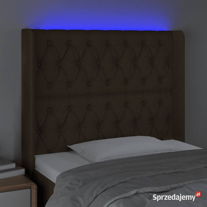 Zagłówek do łóżka z LED ciemnobrązowy mazowieckie Warszawa sprzedam