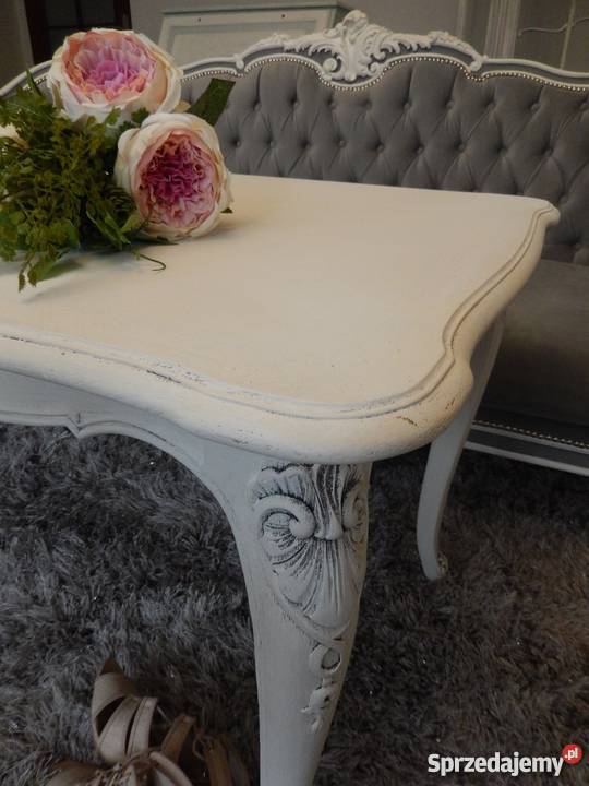 stolikstół francuski ludwik barok shabby chic Lubin