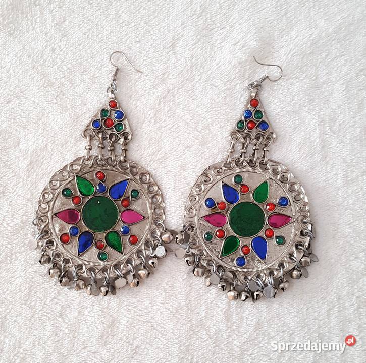 Duże kolczyki orient boho bohemian hippie tribal Szczecin