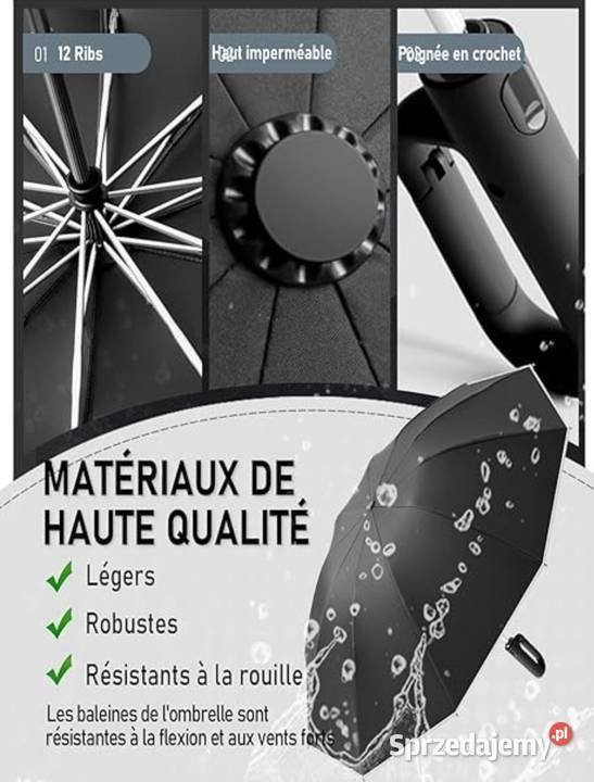 Duży parasol XXL składany automat wiatroodporny