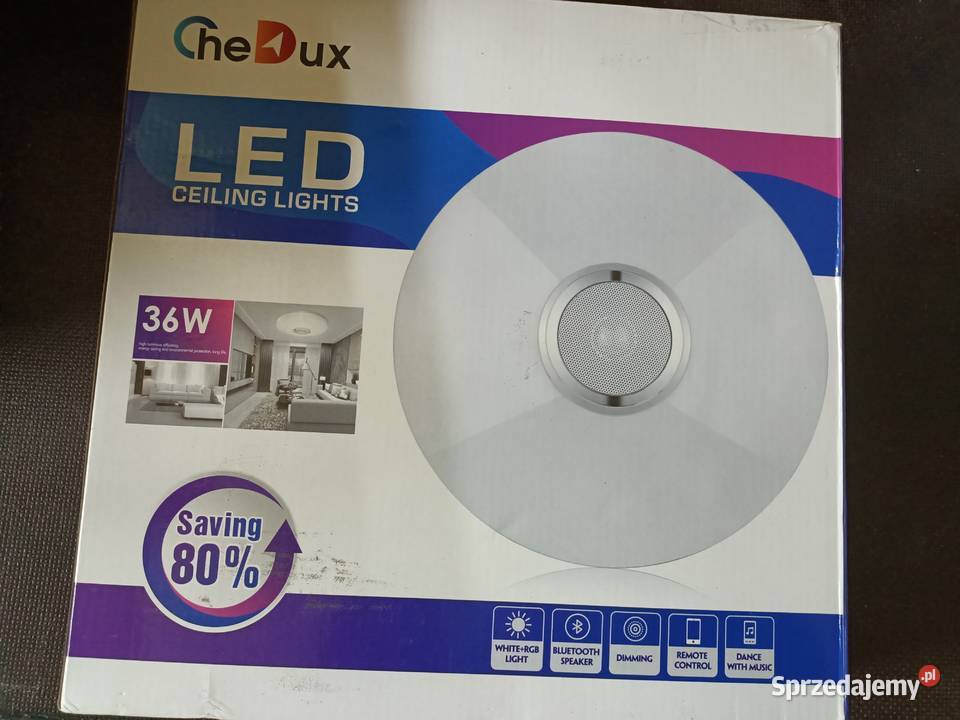 Lampa sufitowa LED z głośnikiem Staszów