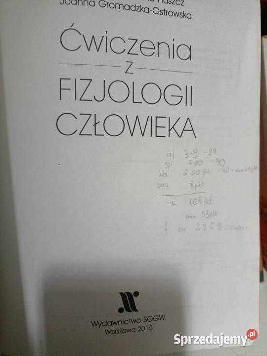 Ćwiczenia z fizjologii człowieka książki Podręczniki Warszawa