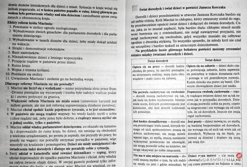 Król Maciuś Pierwszy Lektura z opracowaniem Chełm