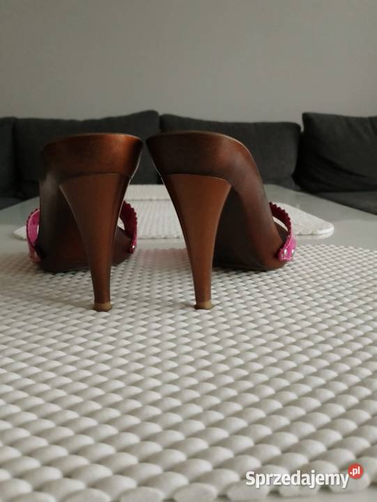 ELEGANCKIE klapki damskie róż cyrkonie kamienie Łapy