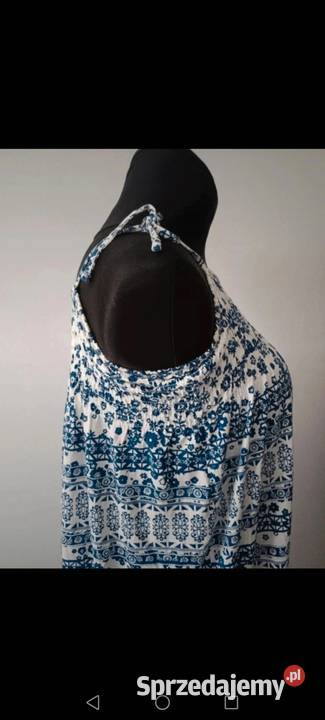 Wzorzysta długa na szelkach sukienka unikatowa Spódnice i sukienki podkarpackie Krosno