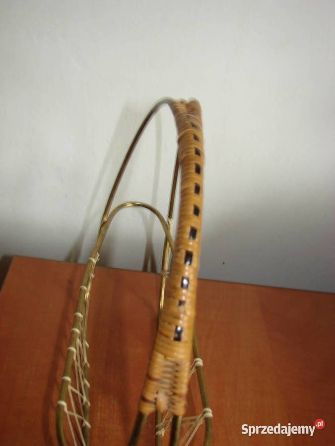 mosiężny koszyk na butelkę PRL Pruszcz Gdański