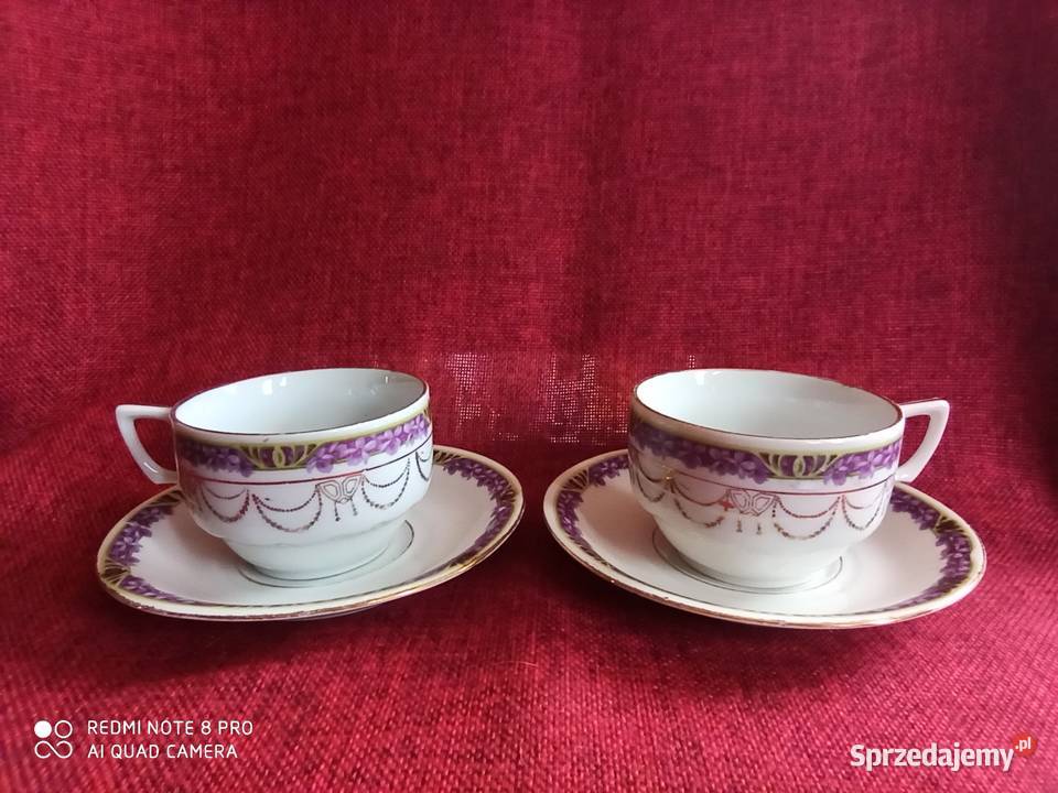 Filiżanka z fiołkami Syg numeryczna 404 pomorskie Gdańsk