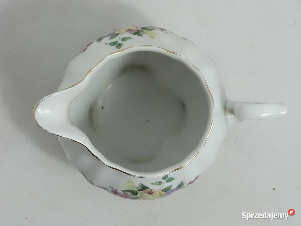 Porcelanowy mlecznik Ćmielów motyw kwiatowy Biłgoraj