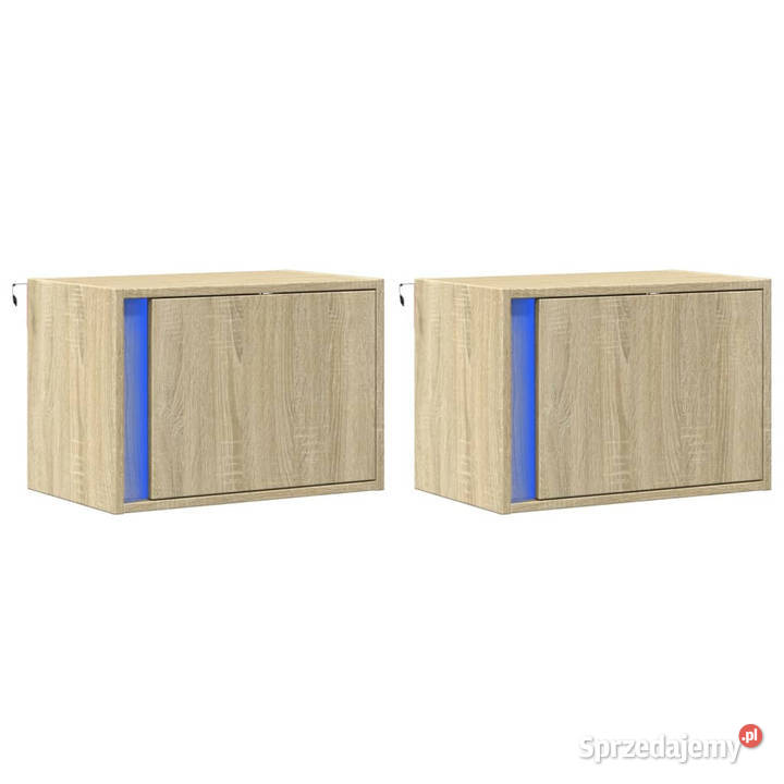 Wiszące szafki nocne z LED 2 dąb sonoma WM852094