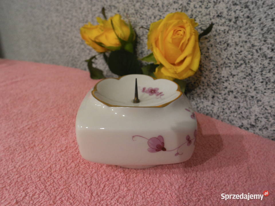 Fine Lichte China GDR porcelanowy świecznik wielkopolskie Raszków