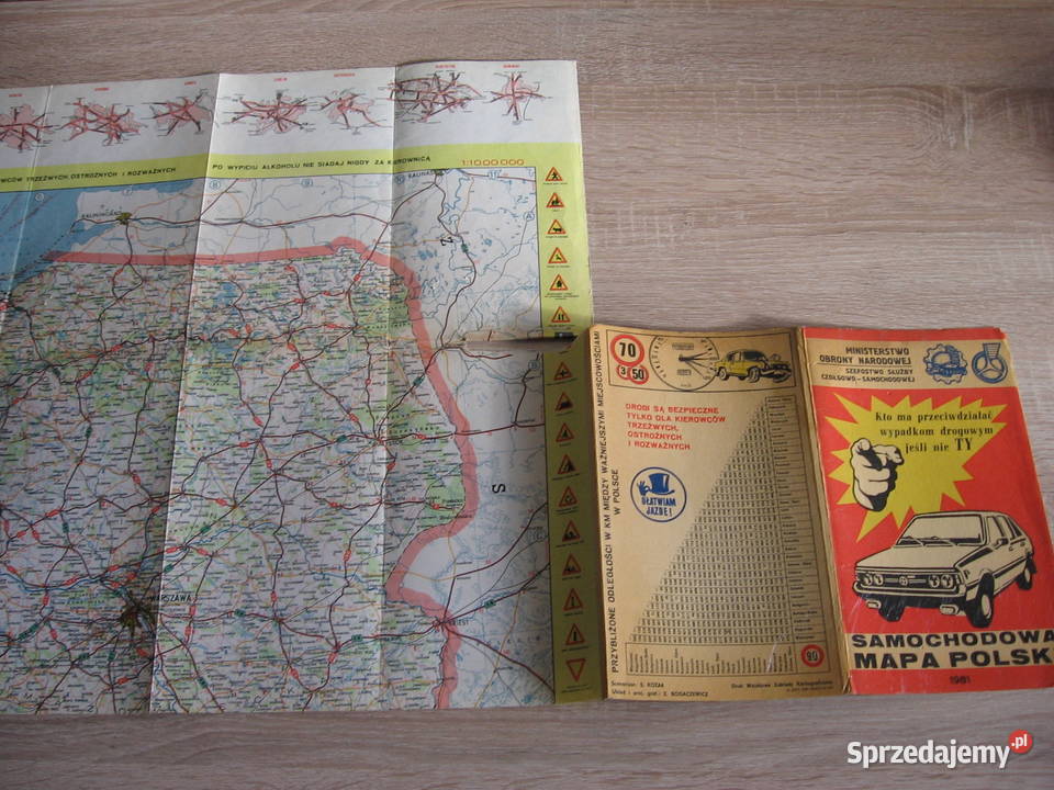 Polonez Borewicz mapa samochodowa 1981r klasyk podkarpackie Przemyśl
