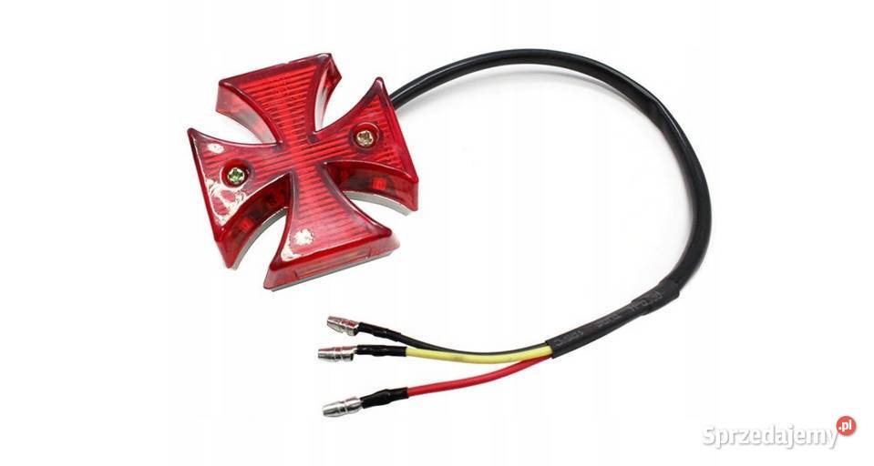 LAMPA MOTOCYKLOWA CRUISER CHOPPER KRZYŻ śląskie
