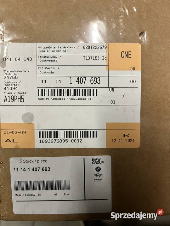 Uszczelka pokrywy rozrządu Bmw M3 e46 osobowe