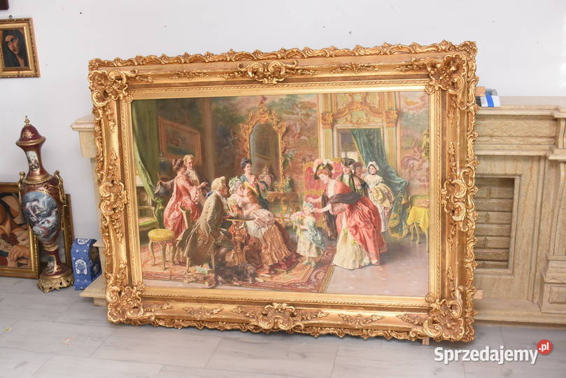 Obraz Olejny Arystokracja Obraz w Bogatej Złotej