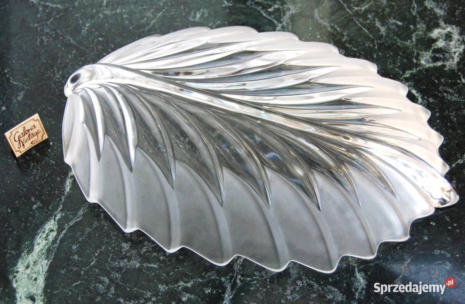 Walther Glas kryształowa patera liść kryształ Lublin
