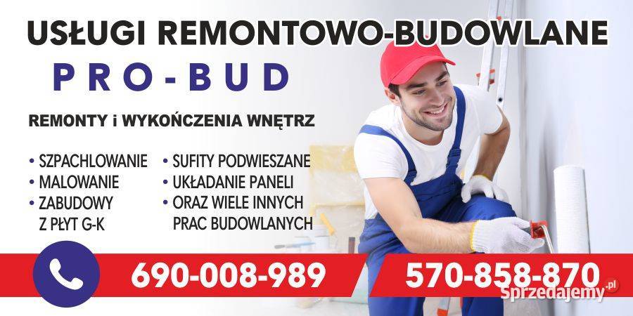 Remonty i wykończenia wnętrz szpachlowanie usługi budowlane