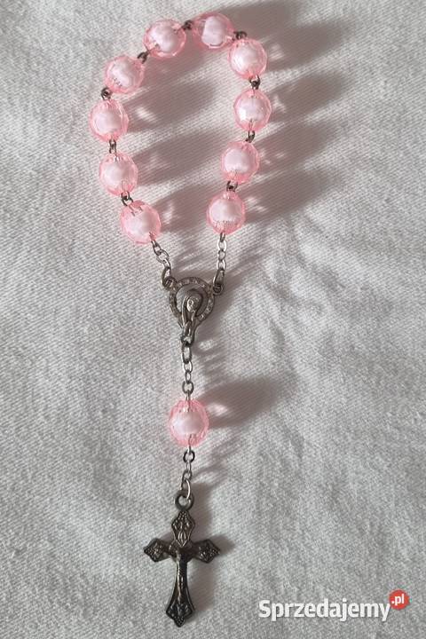 Różaniec dziesiątka z różowych koralików mazowieckie Warszawa