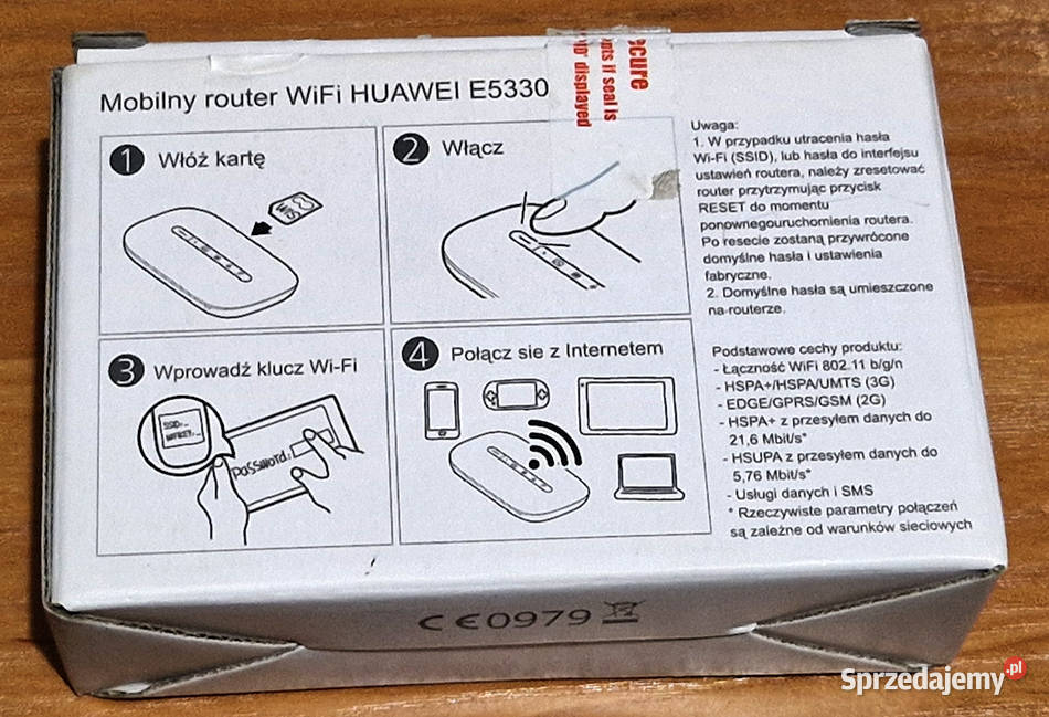Router SIM mobilny WiFi Huawei E5530 3G 10 router łódzkie Wieluń