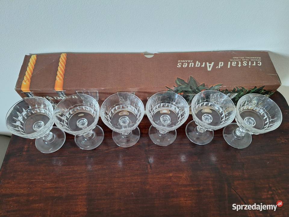 Cristal DArques France Pompadour zestaw 6 Porcelana i szkło pomorskie