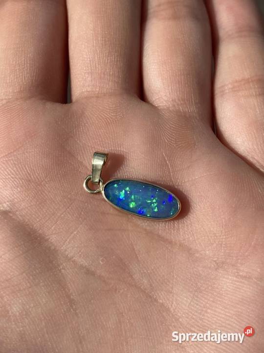 złota zawieszka z naturalnym opalem brazylijskim złote Warszawa sprzedam