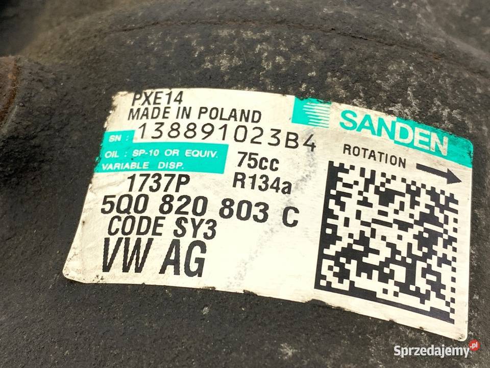SPRĘŻARKA KLIMATYZACJI SKODA RAPID 5Q0820803C 12 sprzedam