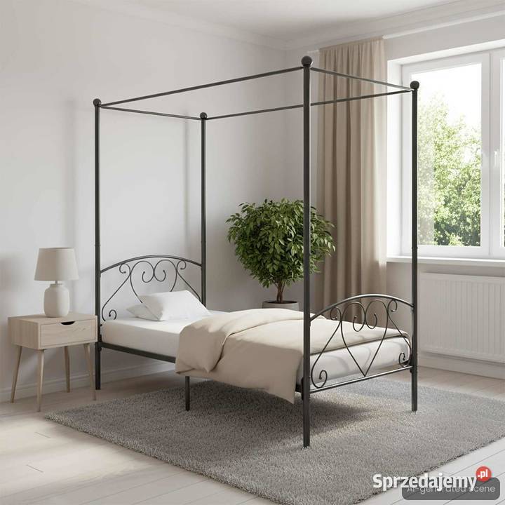 vidaXL Rama łóżka z baldachimem szaraSKU284440 Warszawa sprzedam