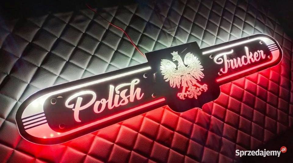 Lustro LED POLISH TRUCKER biało czerwone długie