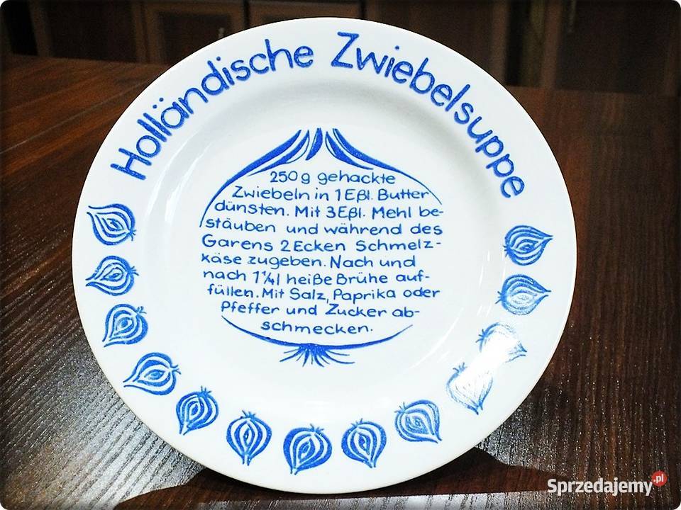 Muzealny Talerz na ścianę z przepisem na Zupę lubuskie Żary