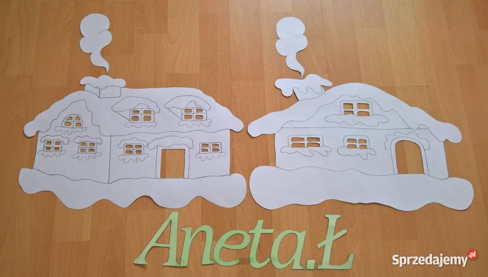 Dekoracje zimowo świąteczne białe z brystolu Garwolin