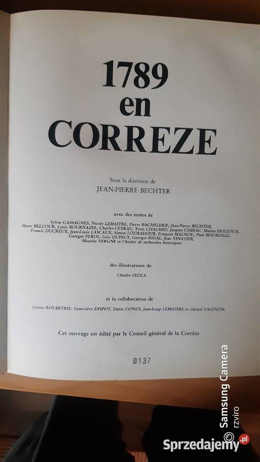 Książka 1789 en Correze wydanie francuskie Poradniki, albumy i reportaże Gdańsk