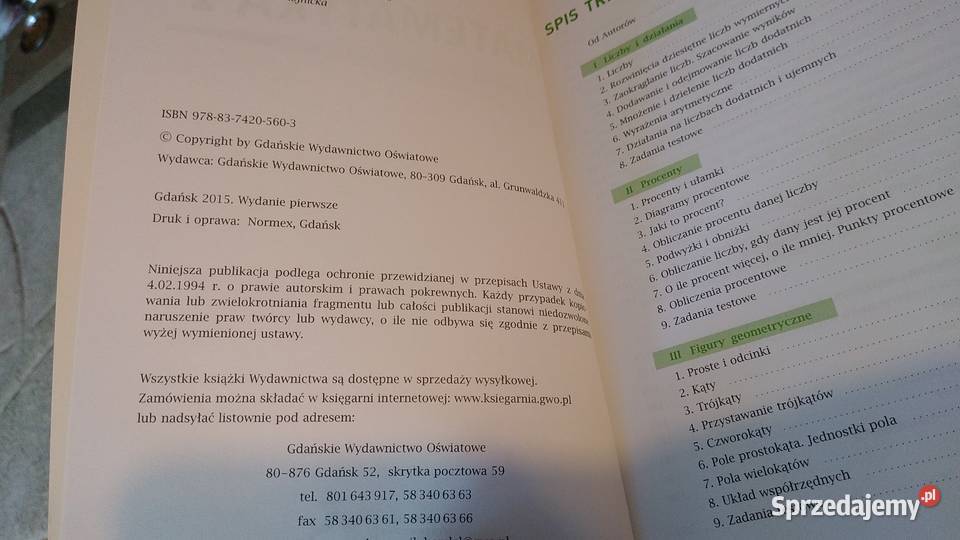 Matematyka z plusem 1 Zbiór zadań Jacek Lech pomorskie Gdańsk sprzedam