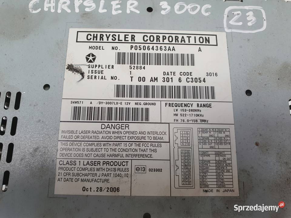 Chrysler 300C RADIO CD Radioodtwarzacz Janów sprzedam