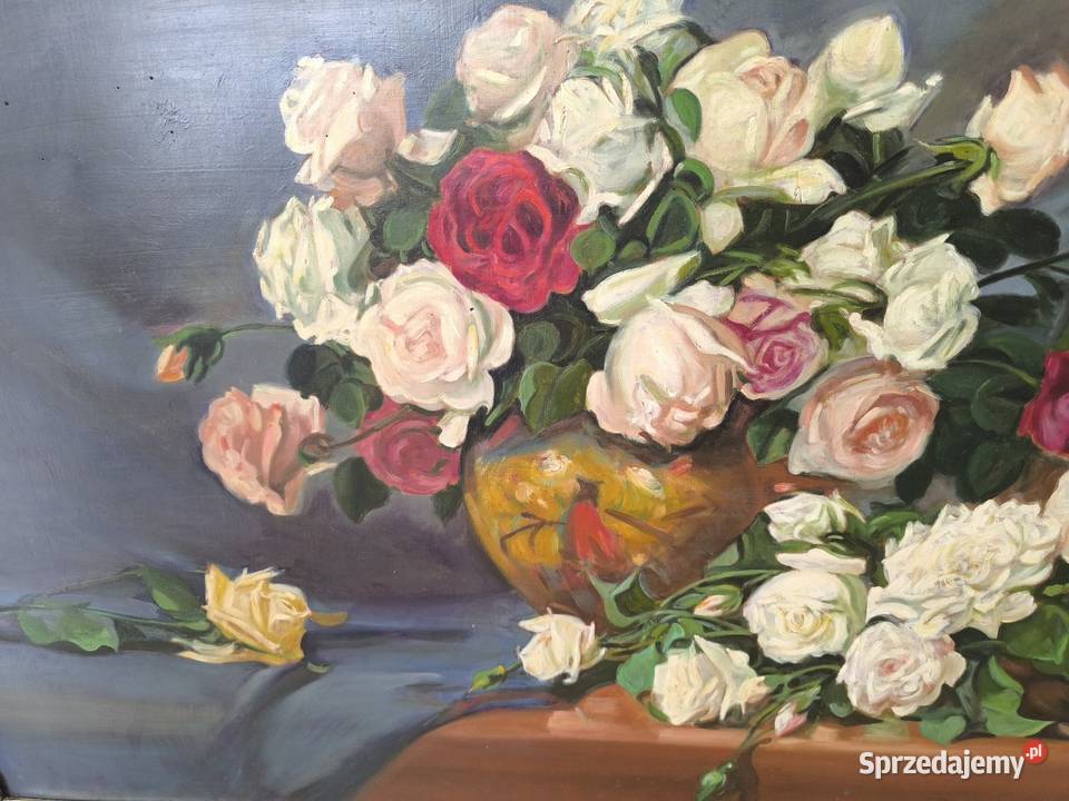 Obraz olejny martwa natura sygnowany Ignacy Łódź