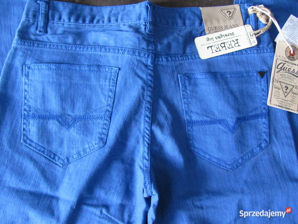 spodnie niebieskie GUESS JEANS REBEL SLIM FIT 44 lubelskie Zamość sprzedam