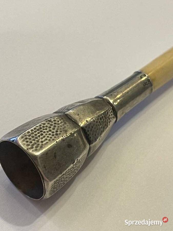 srebrna lufka do papierosa z kością Kraków