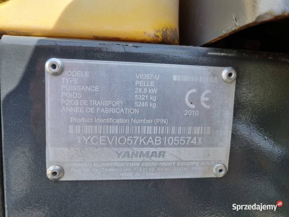Yanmar VIO 57 U Koparka Gąsienicowa 53 Tony 3X Daleszyce