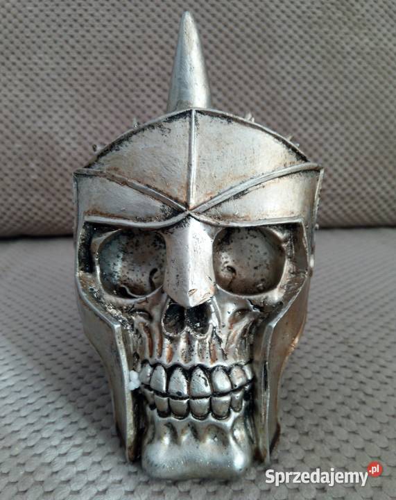 Steampunk srebrna Czaszka w hełmie silver skull Tychy