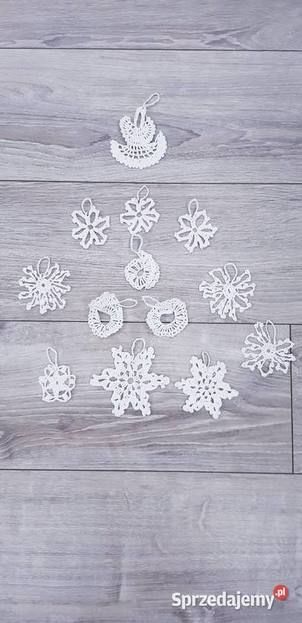 Zestaw starych szydełkowych ozdób na choinkę Dom i Ogród Dąbrowa Górnicza