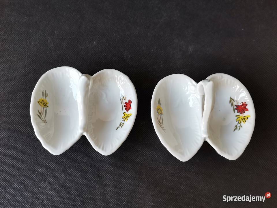 Stary przyprawnik dwojak 2 sztuki porcelana
