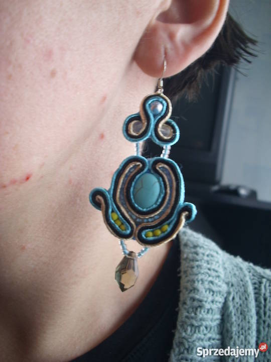 Komplet turkusowy sutasz posrebrzane