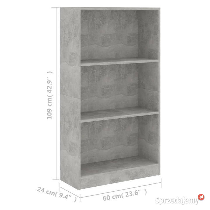 3poziomowy regał betonowy szary 60x24x109 płyta mazowieckie Warszawa
