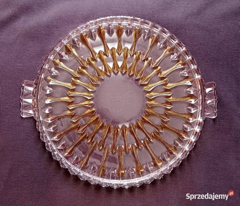 Patera tortownica Walther Glas szkło lazurowane Porcelana i szkło Koźminek