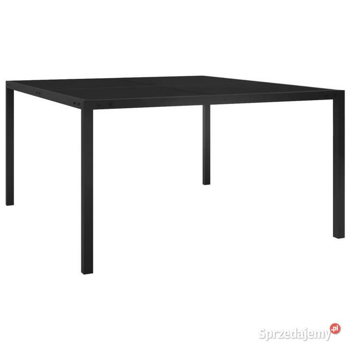 Stolik ogrodowy 130x130x72 czarny stal i szkło Warszawa