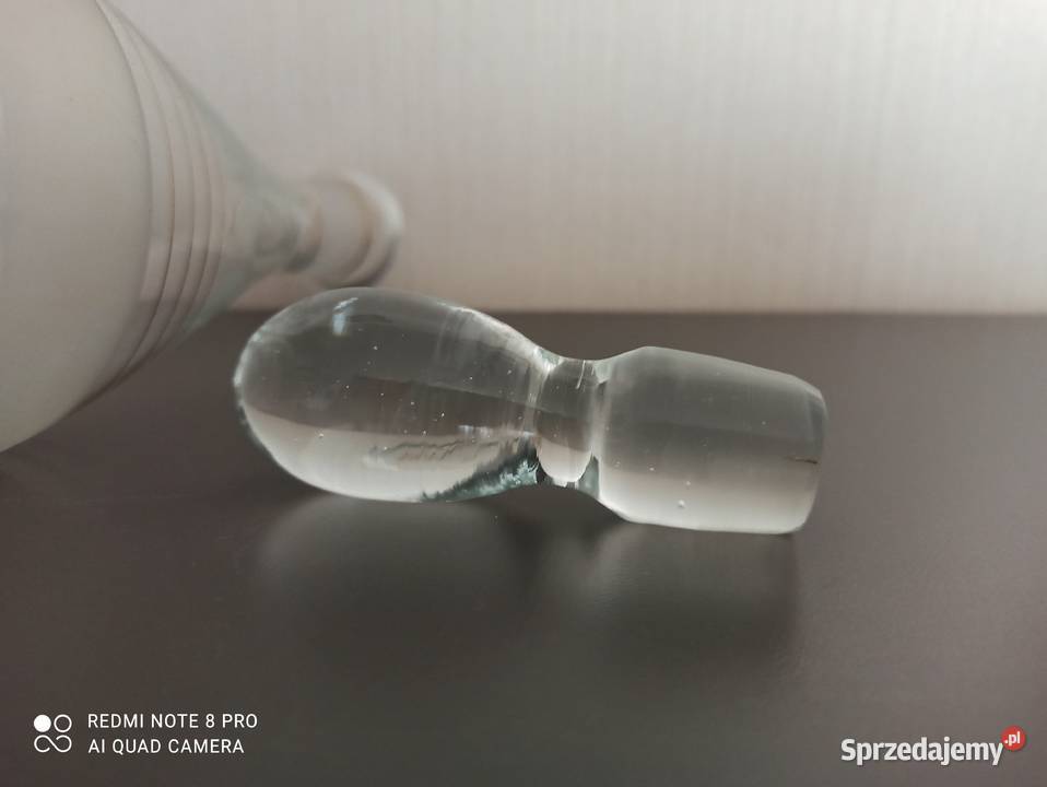 Karafka szklana szkło Hortensja Warpechy Stare