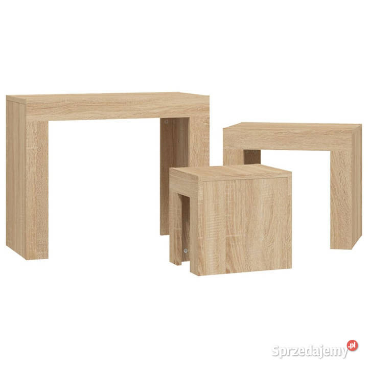 Stoliki wsuwane pod siebie 3 dąb sonoma WM808543