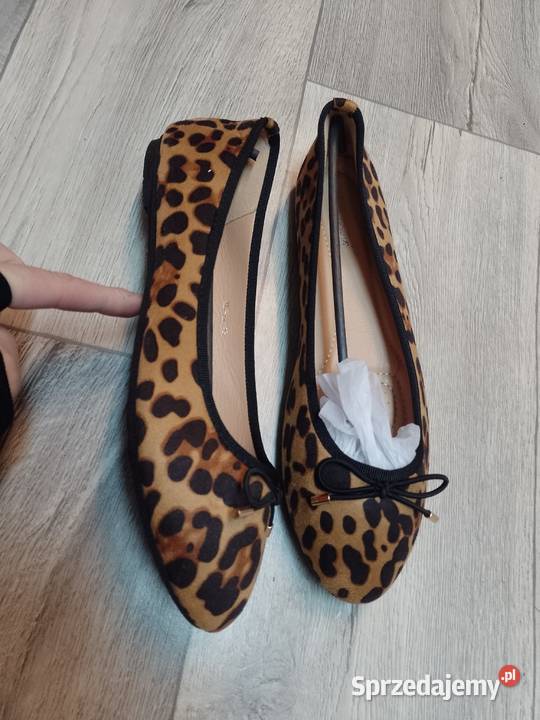 4243 Panterkowe baleriny wieczorowe NOWE Kraków sprzedam
