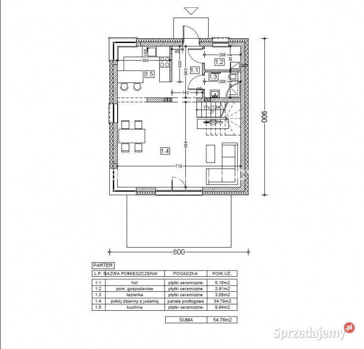 Dom wolnostojący sprzedam 10424m2 Rączna 2 piętra