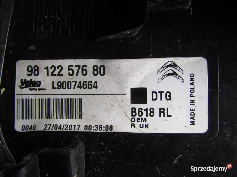 LAMPA TYLNA PRAWY TYŁ CITROEN C3 III 9812257680 Lampy tylne